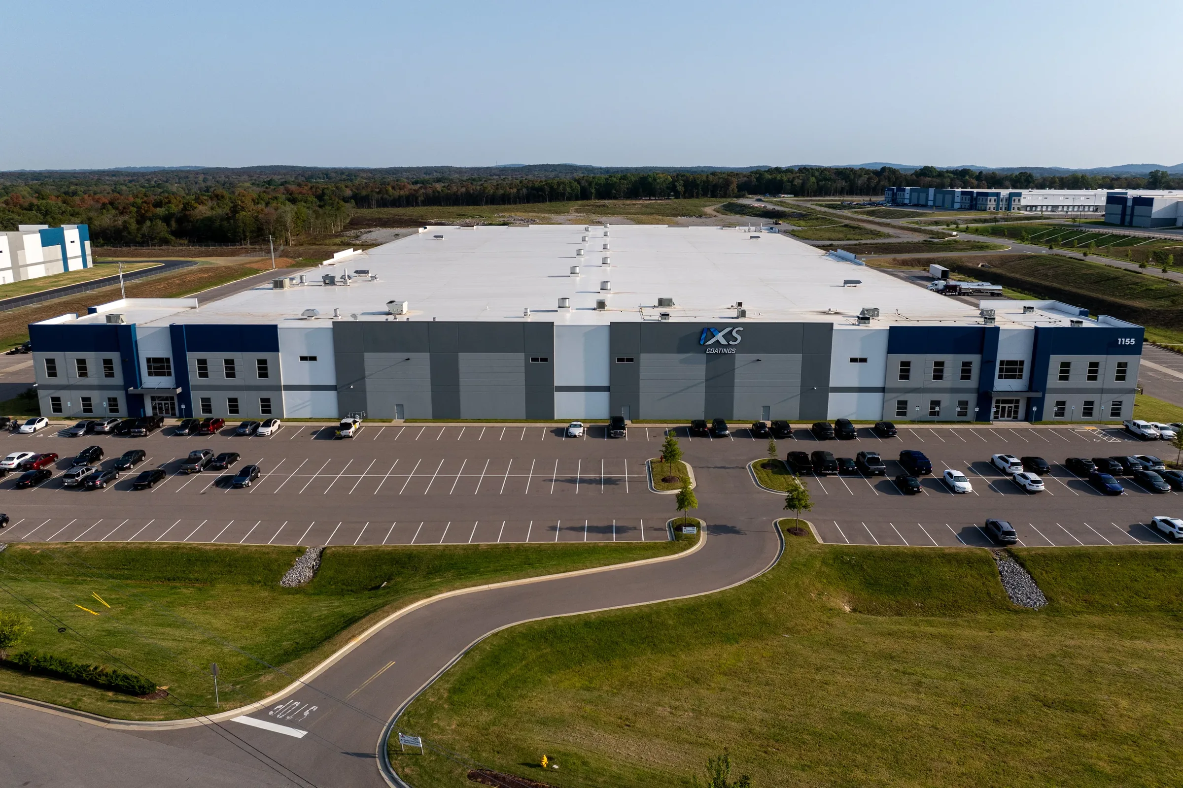 Aerial view of the IXS Coatings manufacturing facility